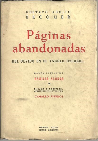 PAGINAS ABANDONADAS. DEL OLVIDO EN EL ANGULO ESCURO�