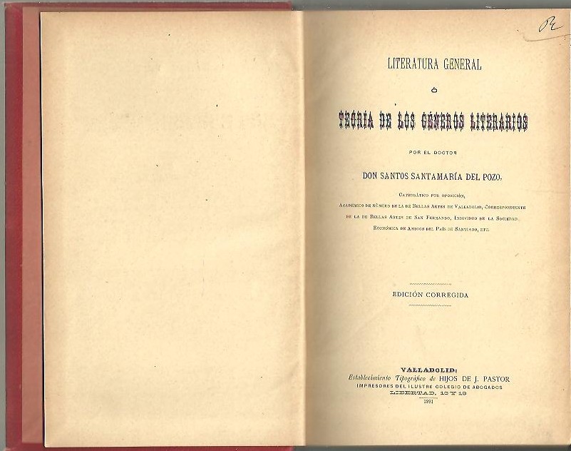 LITERATURA GENERAL O TEORIA DE LOS GENEROS LITERARIOS.