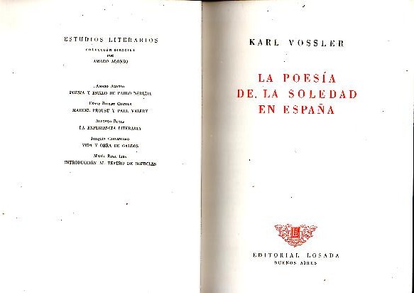 LA POESIA DE LA SOLEDAD EN ESPAA.