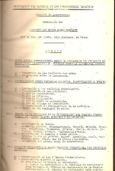 UNIFICACION DEL MATERIAL DE LOS FERROCARRILES ESPA�OLES (SECCION DE AUTOMOTORES).