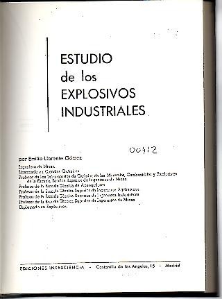 ESTUDIO DE LOS EXPLOSIVOS INDUSTRIALES.