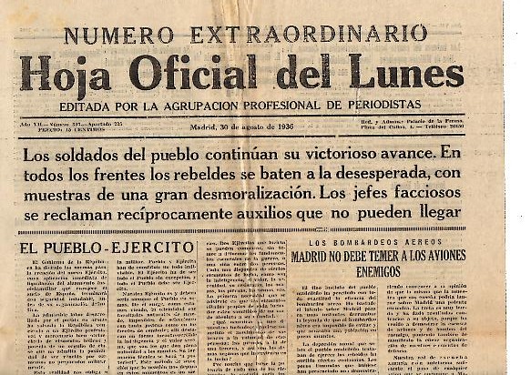 HOJA OFICIAL DEL LUNES. A�O VII. N. 307. 30-AGOSTO-1936.