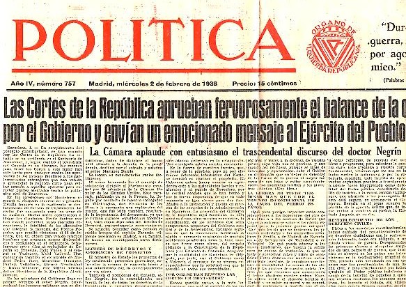 POLITICA. A�O IV. N. 757. 2-FEBRERO-1938.