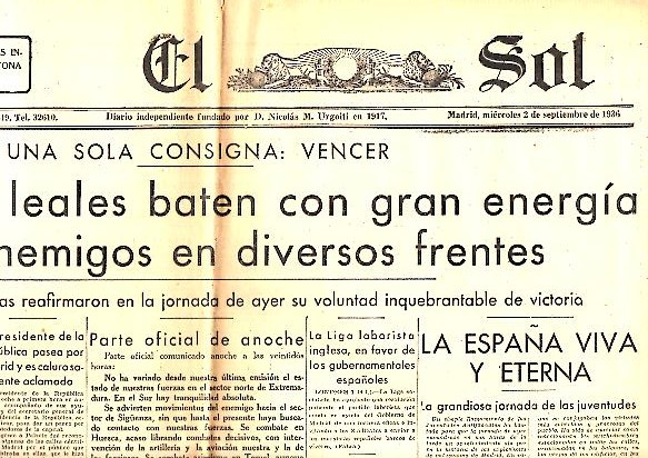 EL SOL. A�O XX. N. 5938. 2-SEPTIEMBRE-1936.