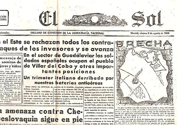 EL SOL. A�O XXII. N. 6231. 5-AGOSTO-1938.