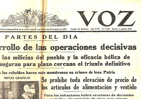 LA VOZ. A�O XVII. N.4858. 4-AGOSTO-1936.
