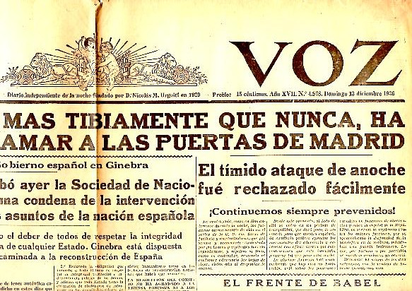 LA VOZ. A�O XVII. N.4978. 13-DICIEMBRE-1936.