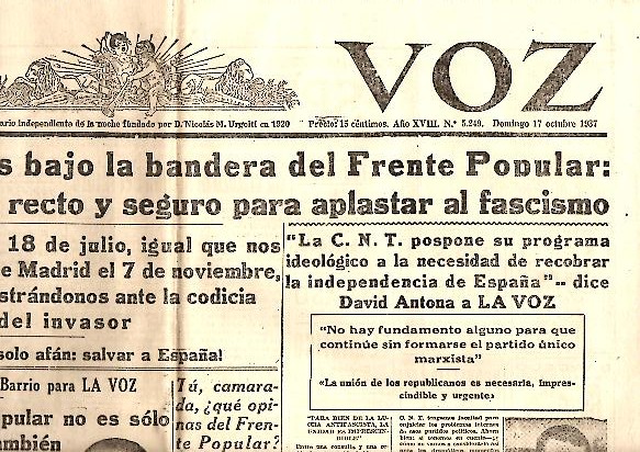 LA VOZ. A�O XVIII. N. 5249. 17-OCTUBRE-1937.