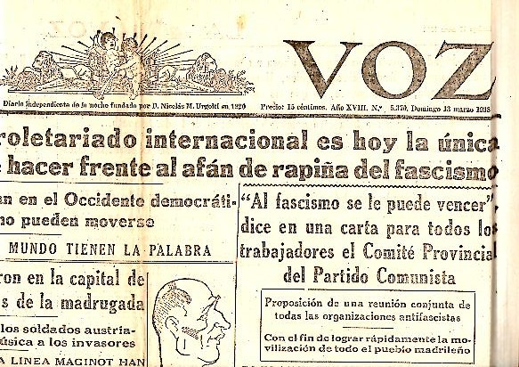 LA VOZ. A�O XIX. N.5370. 13-MARZO-1938.