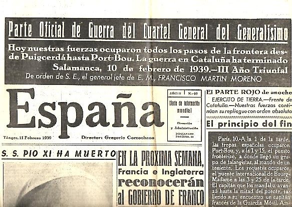ESPA�A. A�O II. N. 95. 11-FEBRERO-1939.
