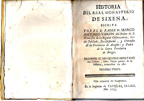 HISTORIA DEL REAL MONASTERIO DE SIXENA.