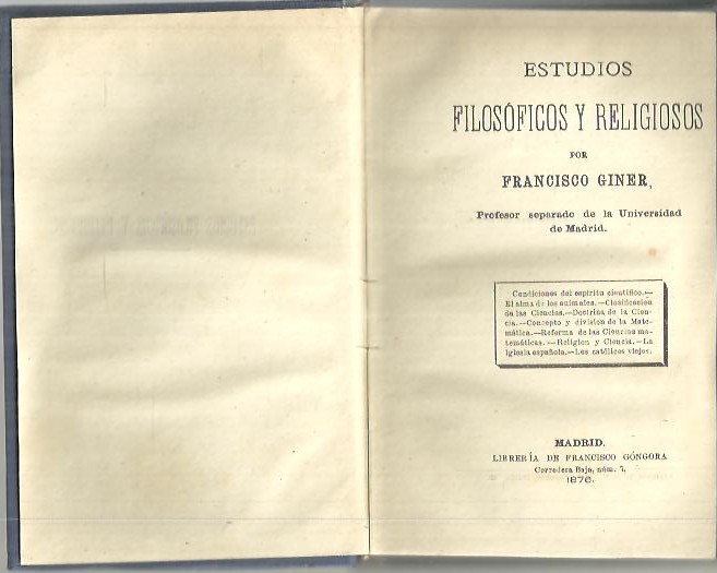 ESTUDIOS FILOSOFICOS Y RELIGIOSOS.