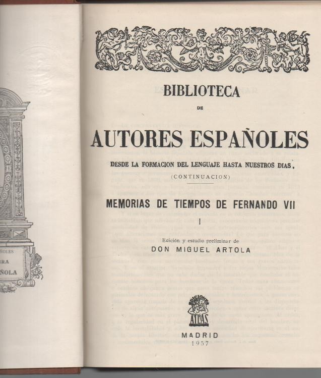 MEMORIAS DE TIEMPOS DE FERNANDO VII.