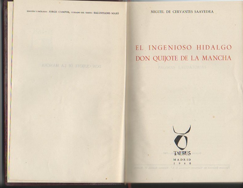 EL INGENIOSO HIDALGO DON QUIJOTE DE LA MANCHA.