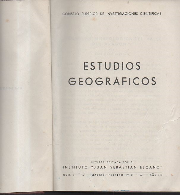 ESTUDIOS GEOGRAFICOS. N. 6-7. FEBRERO 1942. N. 8-9. AGOSTO 1942. A�O III.